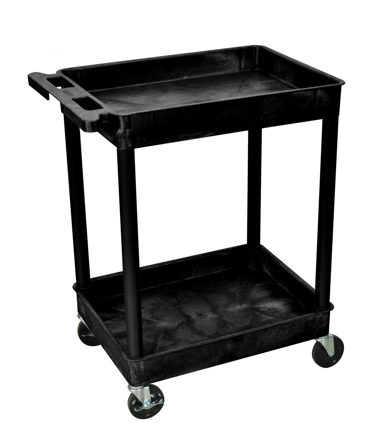 Offex OF-STC11-B 2 Tub Shelves Multipurpose Storage Utility Cart - Black