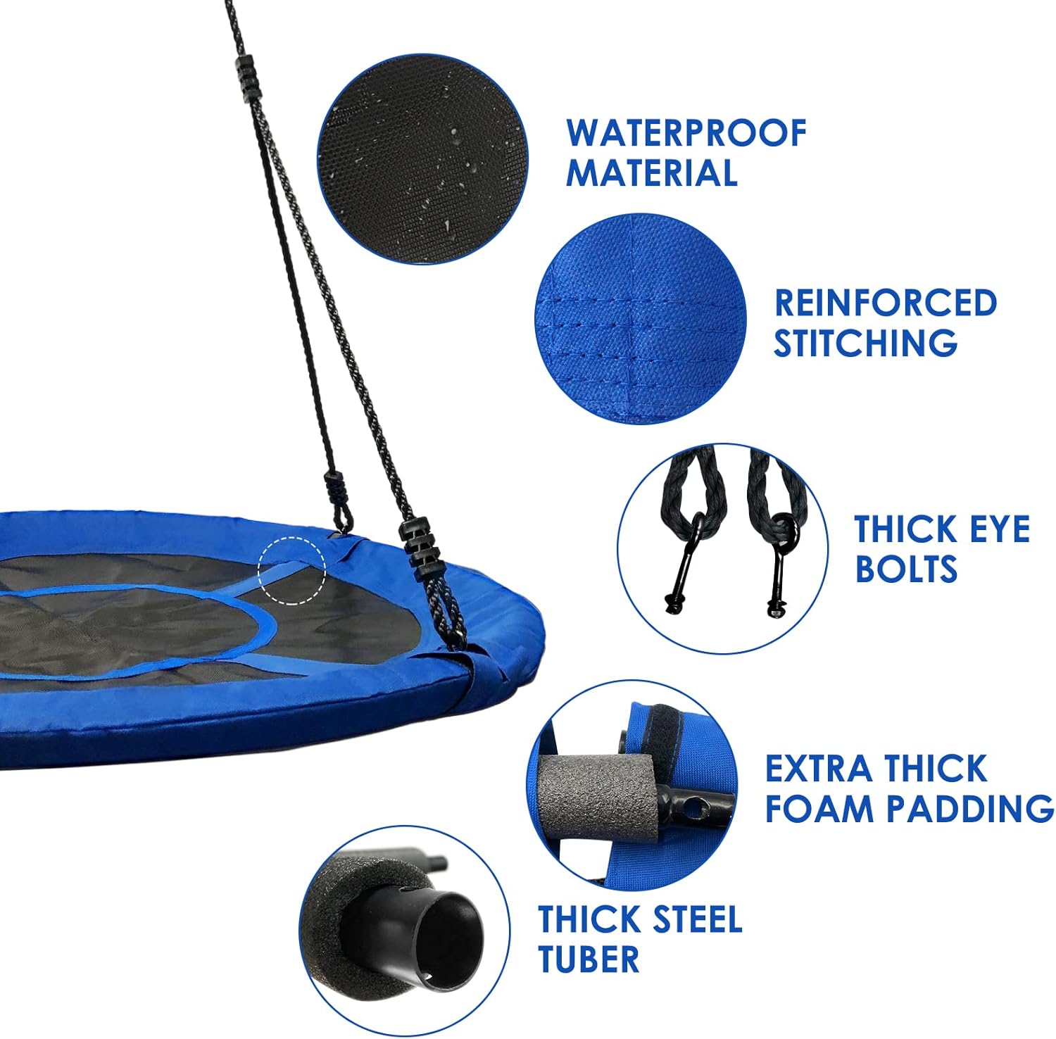 40’’ Saucer Tree Swing Set, Flying Saucer Swing 600lbs Weight Capacity Adjustable Hanging Ropes Included, Wear- Resistant Waterproof Swing Set for Children Adults, Safe, Easy to Install Pack of 2