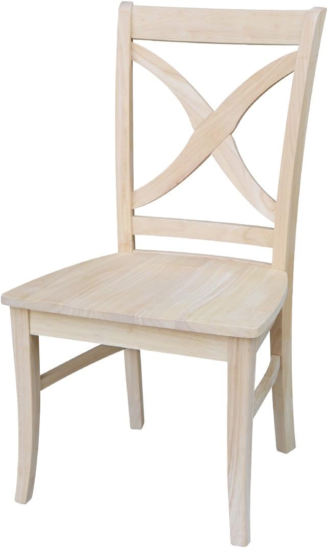 International Concepts Vineyard Curved X Back Dining Chair, Unfinished
