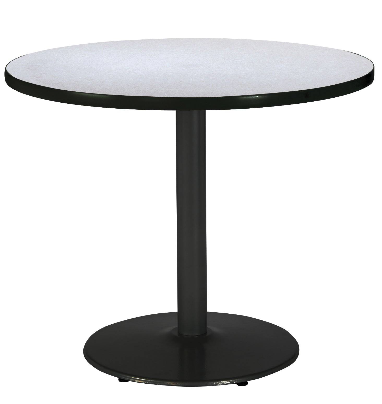 KFI 36x22 Round Pedestal Table with Grey Nebula Top Round Black Base