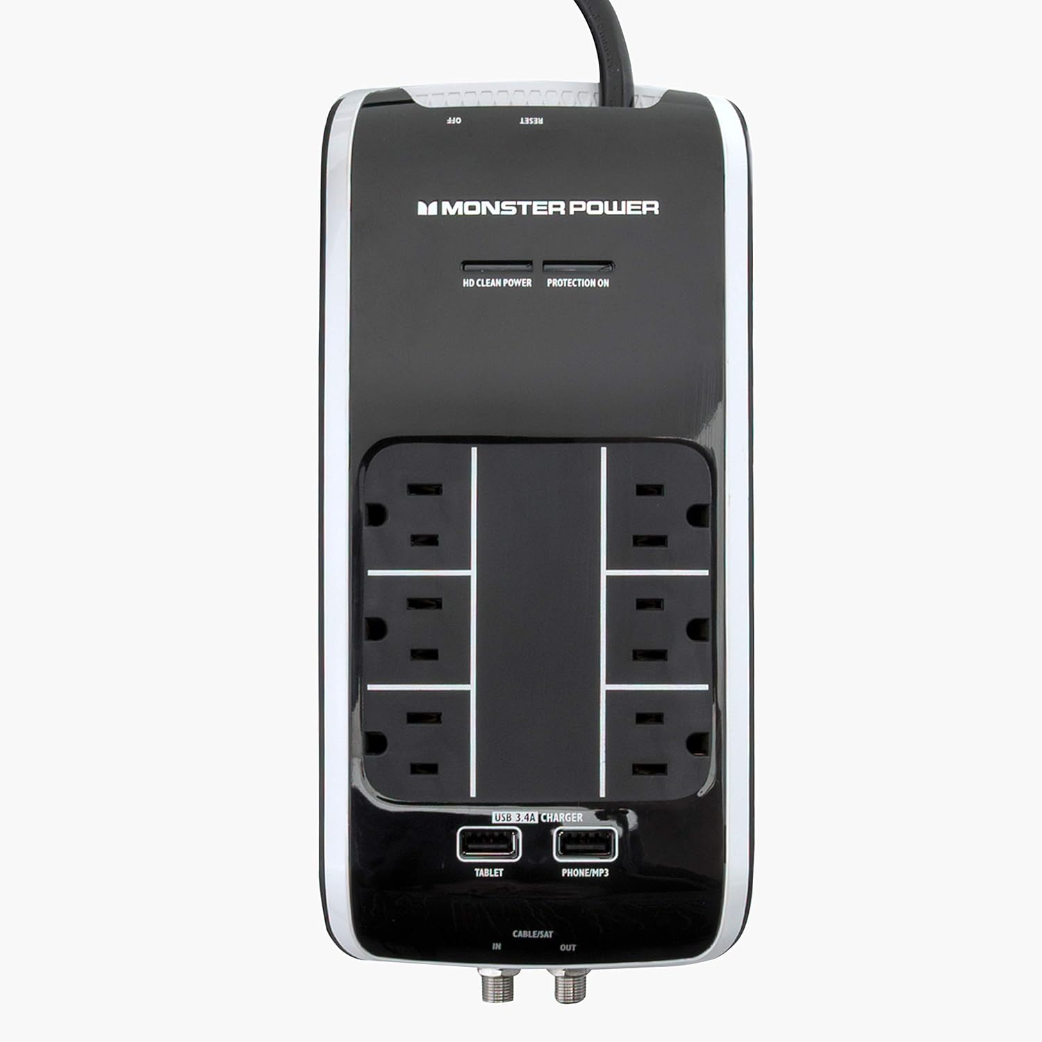 Monster Power Surge Protector 6-Outlet Power Strip, Platinum 600 HT Pack of 2