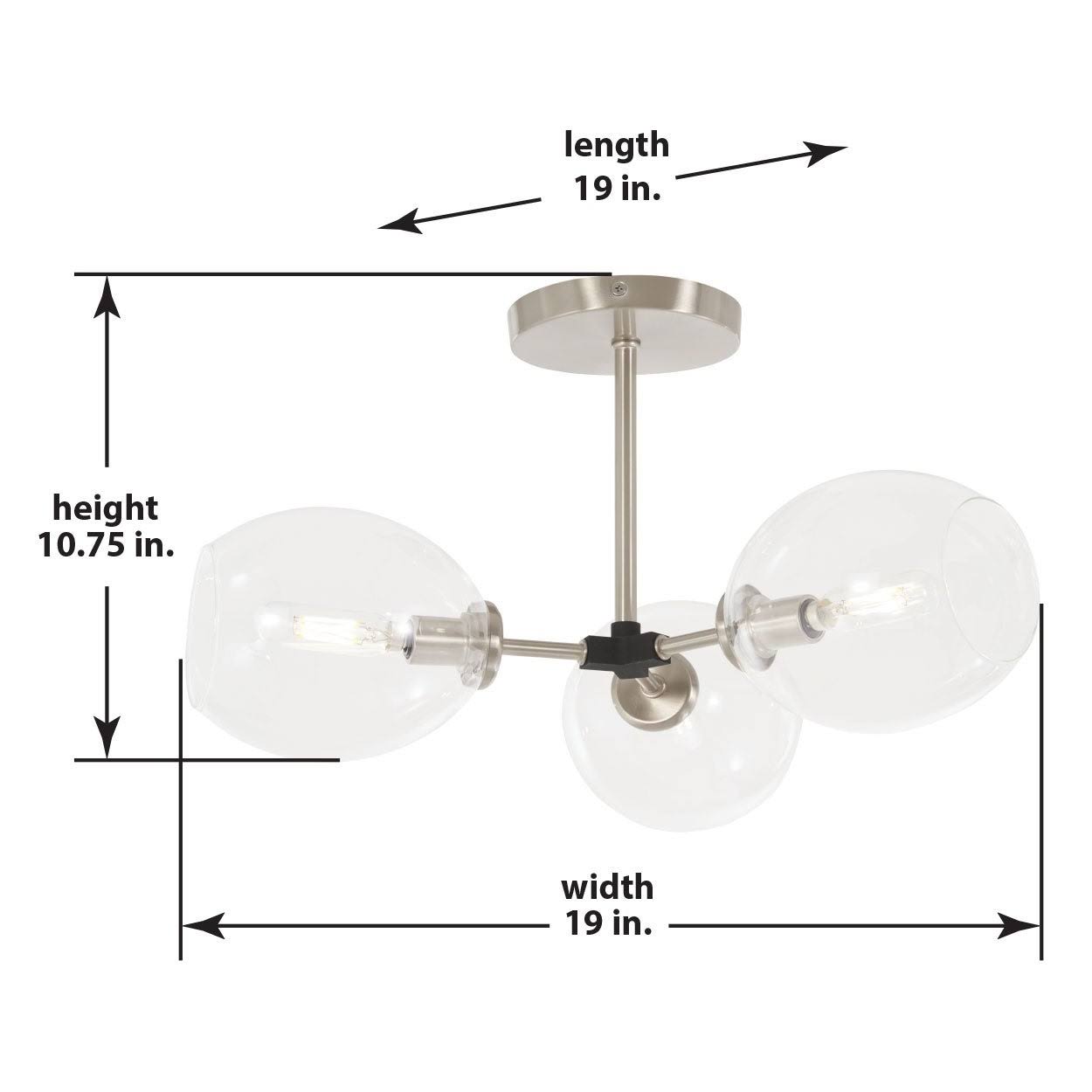 George Kovacs P1363-619 Nexpo Semi Flush Mount Light, Brushed Nickel