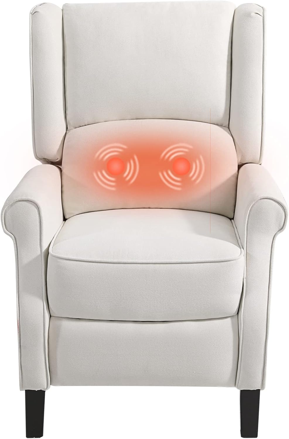 EASELAND Wingback Recliner with Multi-Modal Massage for Small Space, Fabric Push Back Recliner, Traditional Pushback Recliner, Fabric Push Back Chair, Easy Assembly (Dark Grey)