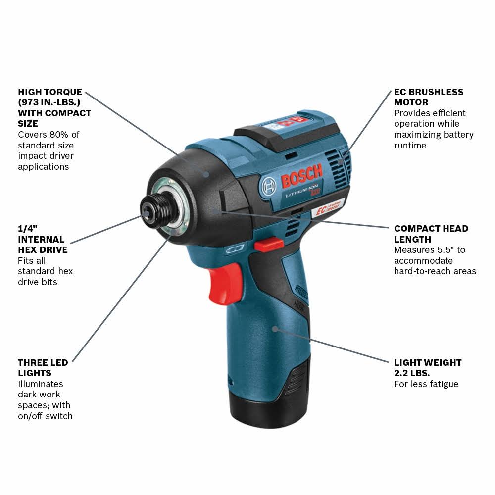 Bosch PS42N 12V Max Brushless Impact Driver (Bare Tool)