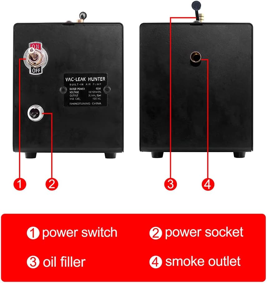 Vacuum Car EVAP Smoke Machine Leak Detector Diagnostic Tester Built-in Pump 12V for Automotive Pipes Fuel Leakage Detector, Vacuum Leak on Car Intake