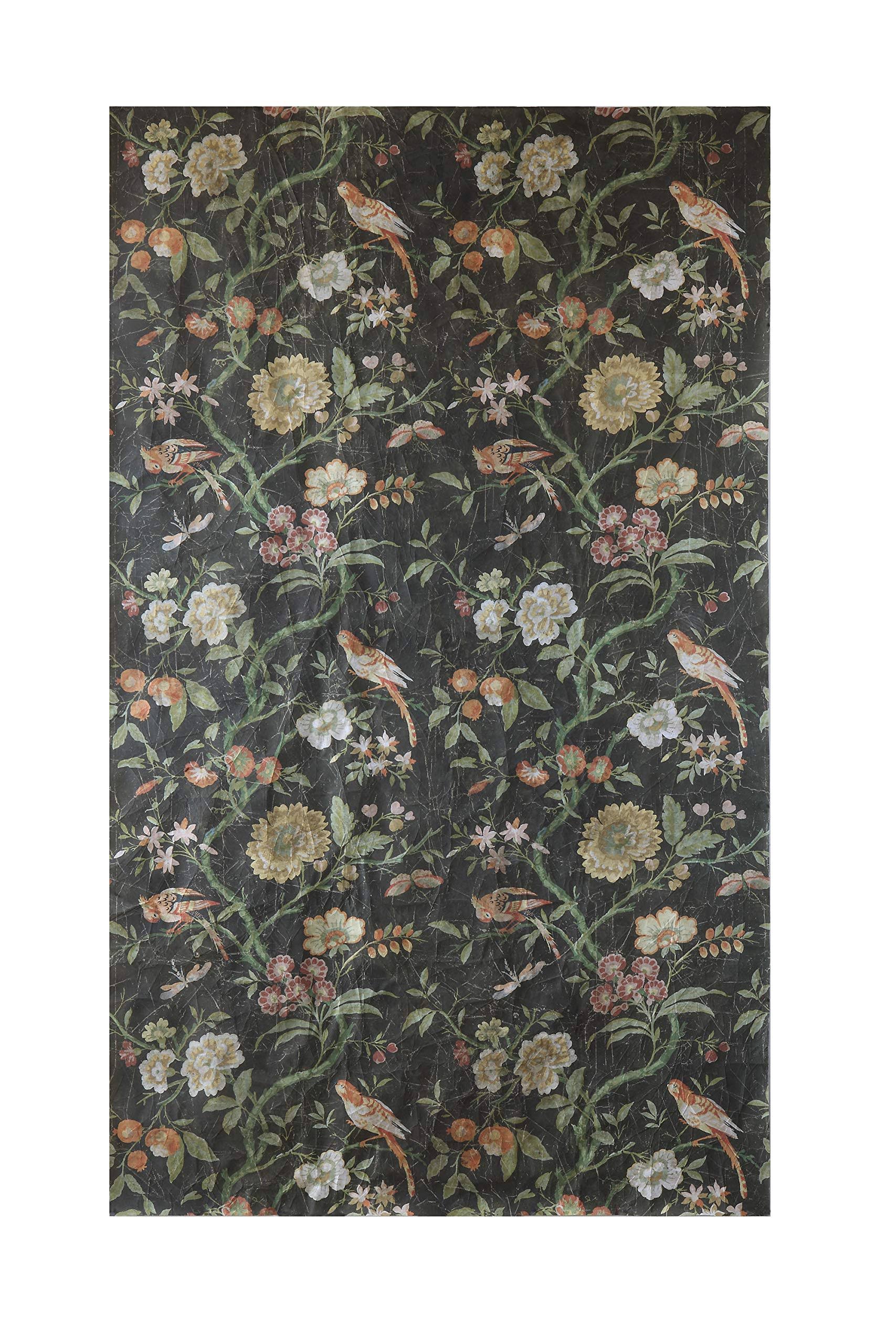Creative Co-op Decorator Paper, Black Floral