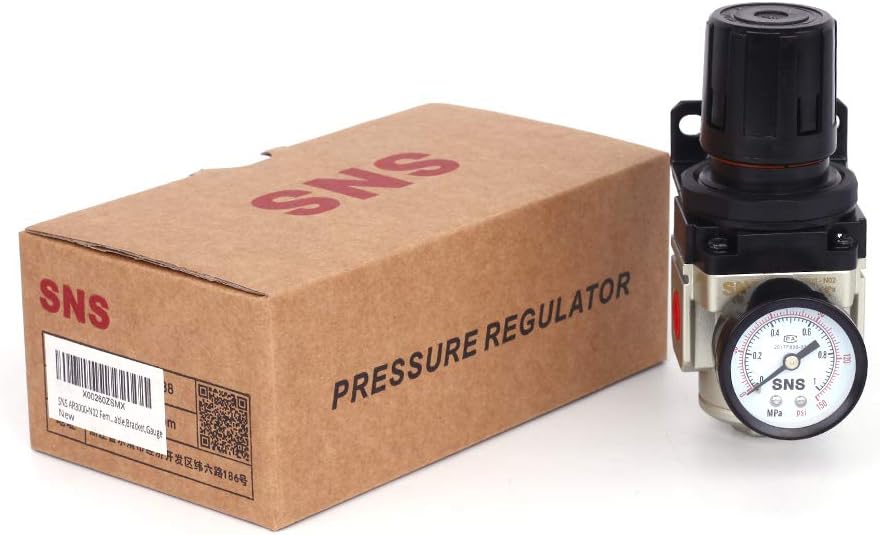 SNS AR3000-N02 Female Thread 1/4 NPT Air Pressure Regulator 0-150 PSI Adjustable,Bracket,Gauge Pack of 2