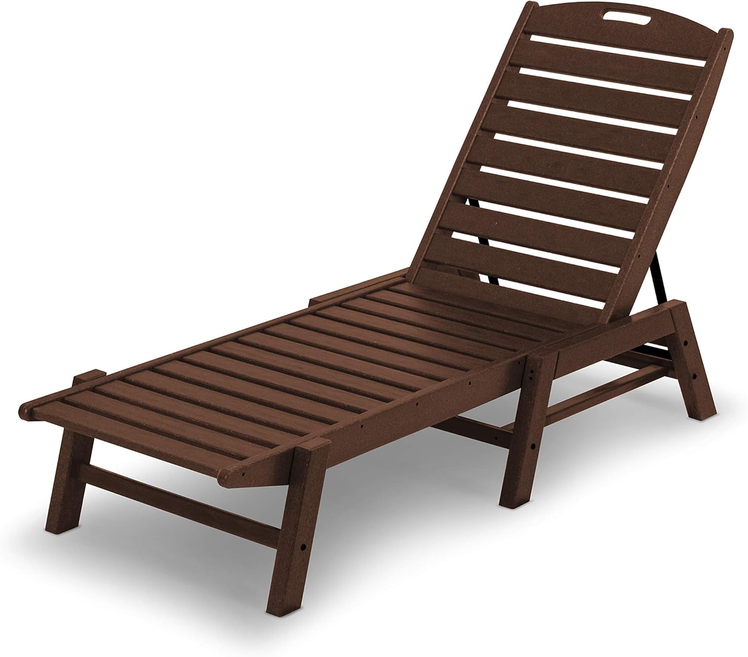 POLYWOOD Stackable Nautical Chaise, Mahogany