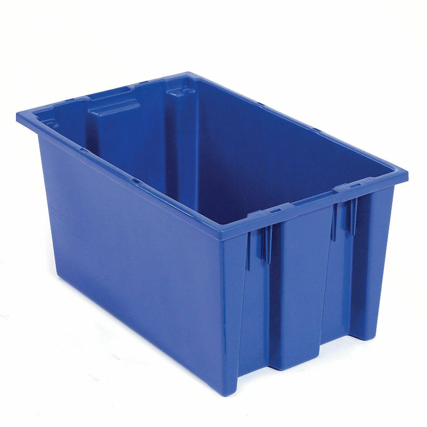 Stack and Nest Shipping Container No Lid 18x11x9, Blue, Lot of 6