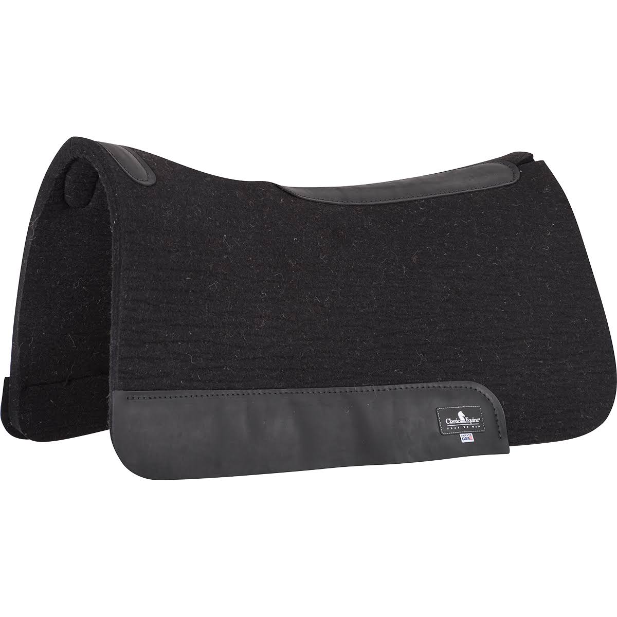 Classic Equine Saddle Pad, Virgin Felt 1x22 Thick, Black, 31x22 x 32x22