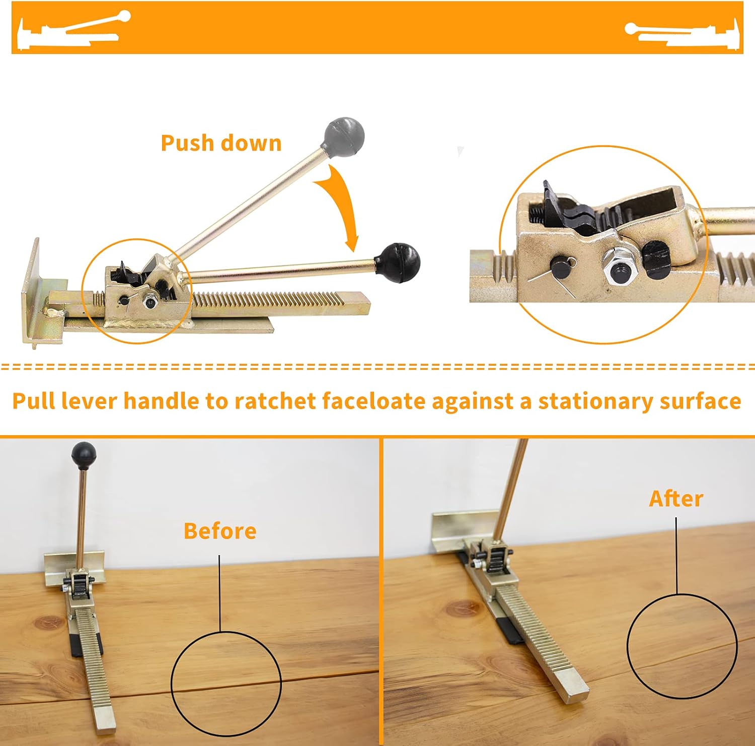 Flooring Jack Board Installation Tools - Professional Hardwood Power Flooring Jack Positioning Hand Tool for Installing