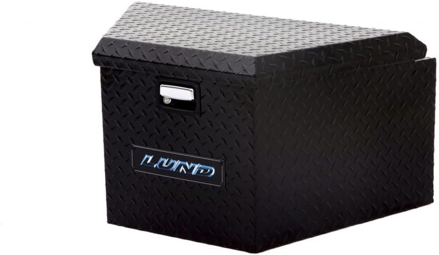 Lund Trailer Tongue Storage Box - Universal Aluminum - Black | Dim A: 34; Dim B: 21; Dim C: 18; Dim D: 16