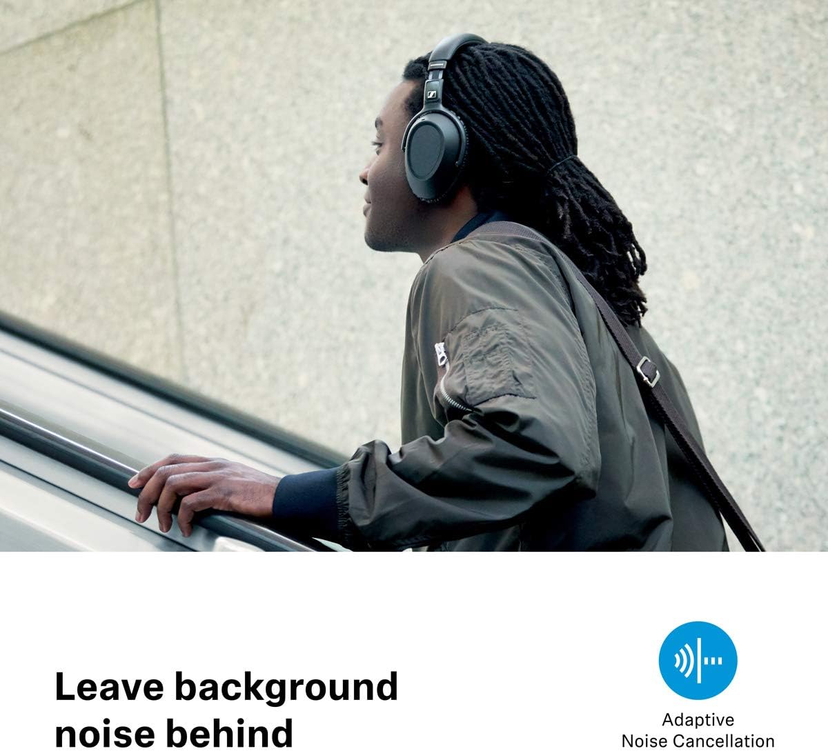 SENNHEISER PXC 550-II Wireless NoiseGard Adaptive Noise Cancelling, Bluetooth Headphone with Touch Sensitive Control and 30-Hour Battery Life, Black