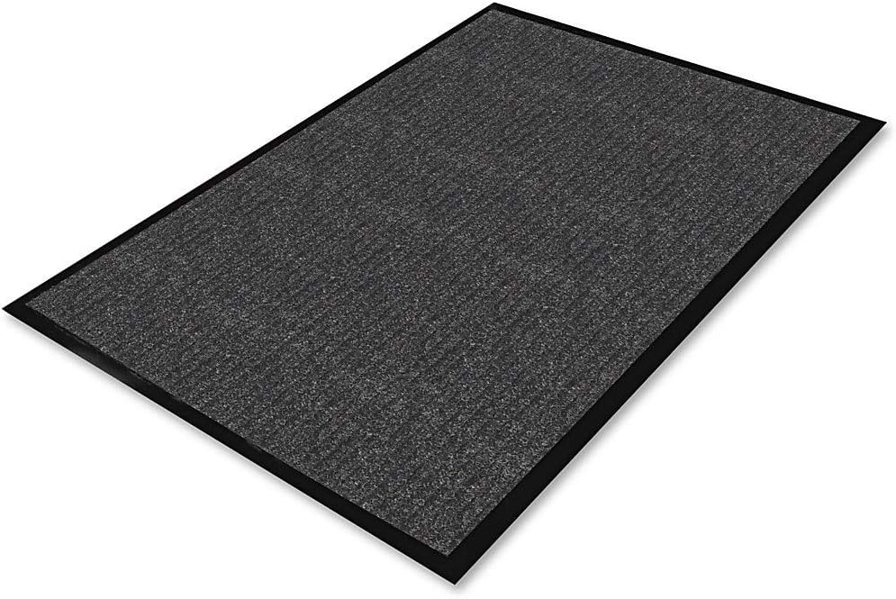 Genuine Joe Indoor Mat, Vinyl Backing, 4 by 6-Feet, Charcoal