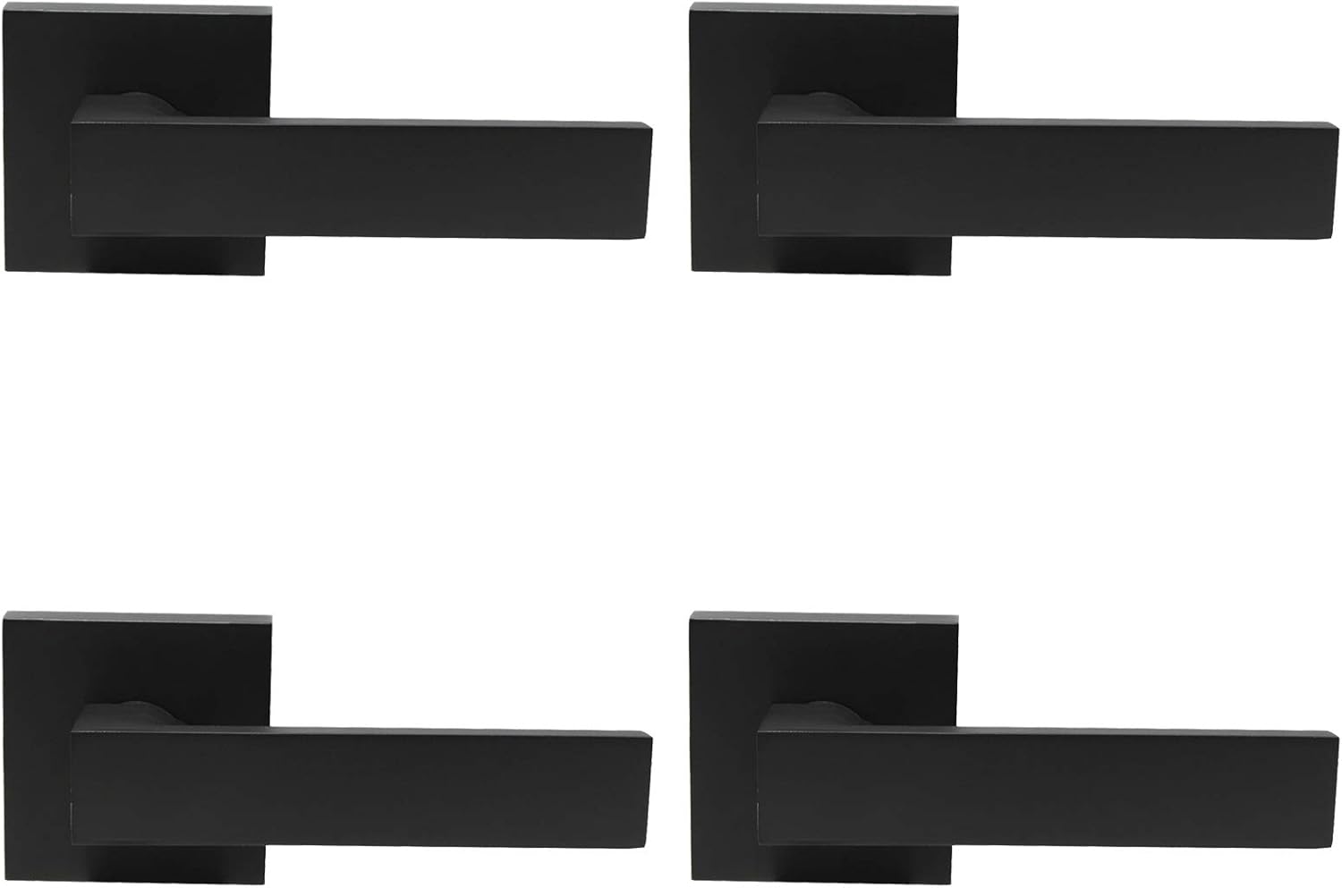 Probrico Matte Black Dummy Door Levers Interior Door Handles, Heavy Duty Levers for Closet, Non-Turning Reversible Levers for Left Right Handed Doors,10 Pack(Contractor Pack)
