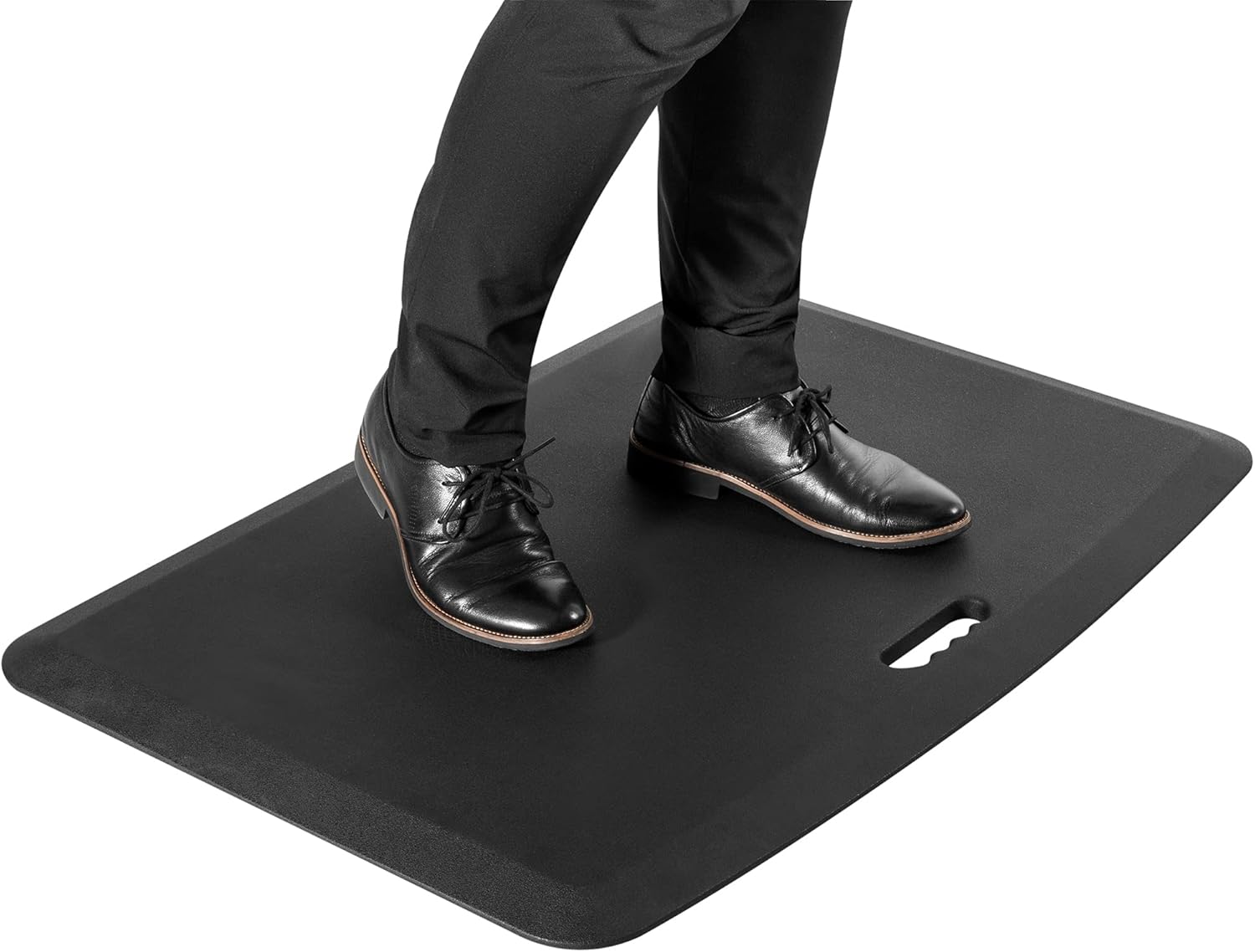 Stand Steady Large Anti Fatigue Standing Mat with Carrying Handle | Ergonomic Standing Mat with Gel Foam Padding | Portable Comfort Mat for Standing Desk, Kitchen, Classroom & Garage (36x24in/Black) Pack of 2