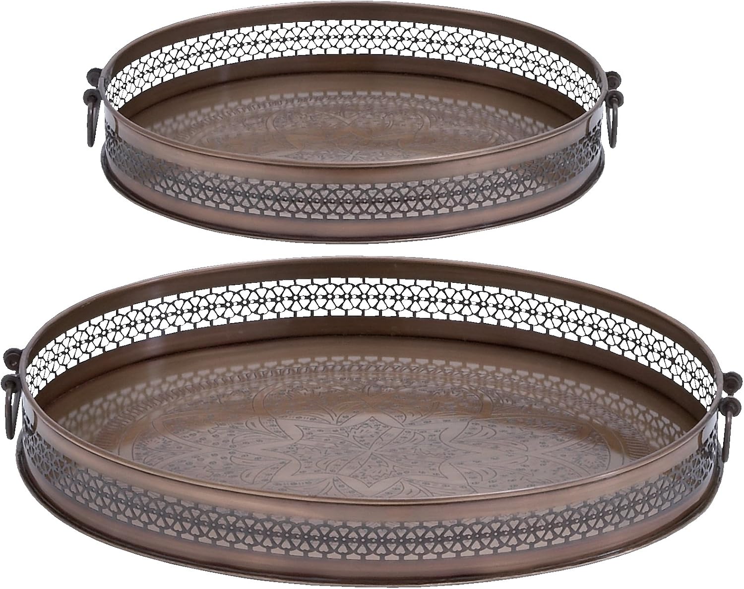 Deco 79 Metal Tray, 17 by 14-Inch Pack of 2