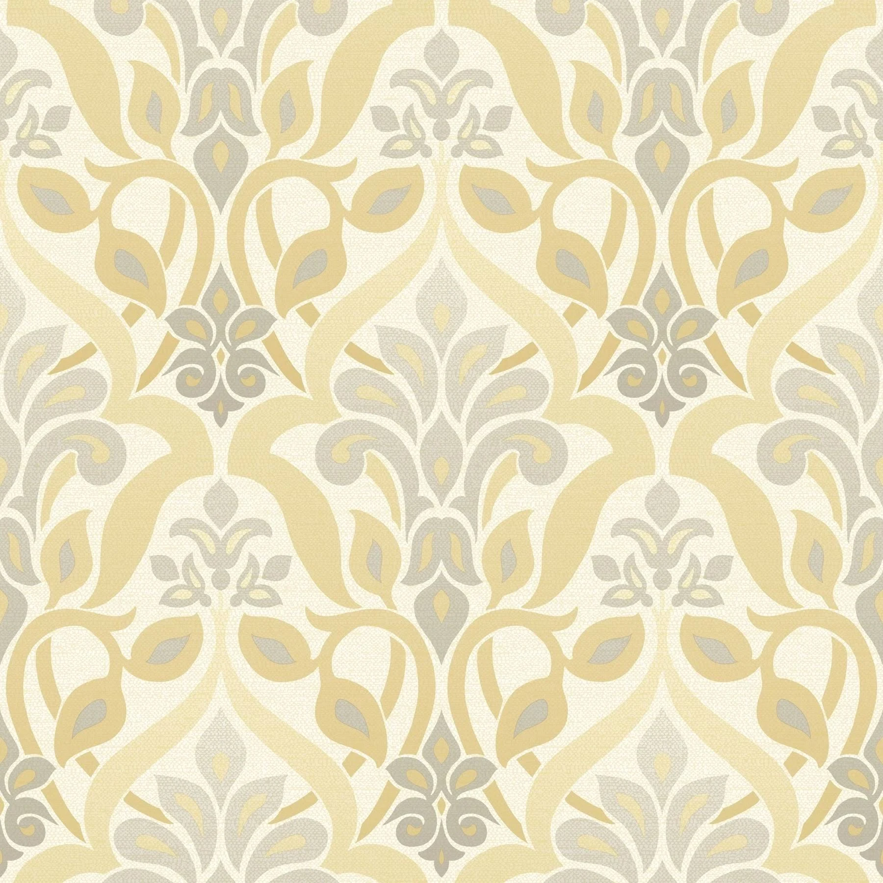 Beacon House Fusion Yellow Ombre Damask Wallpaper