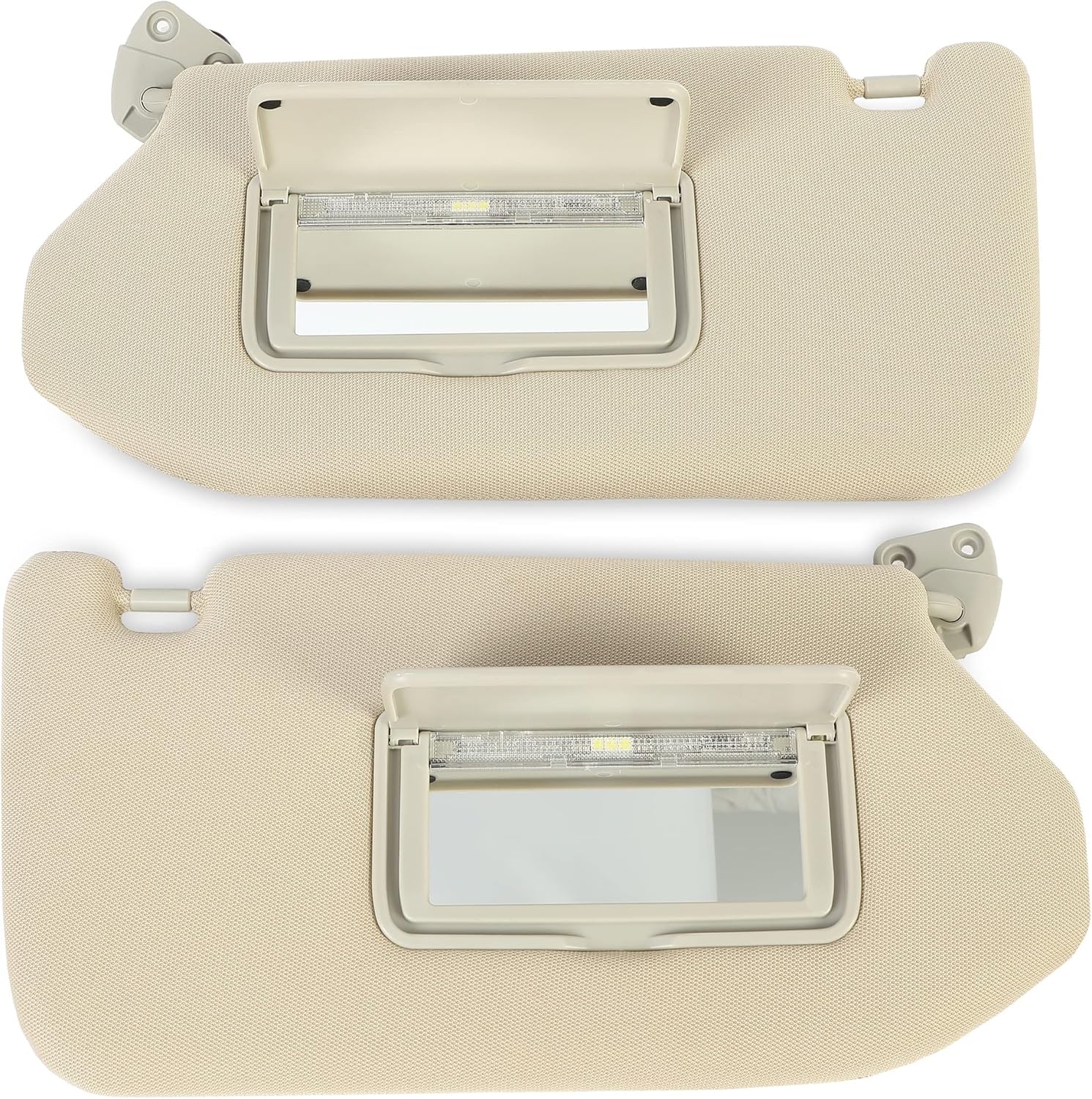 Kojem Tan Sun Visor with Lamp Left & Right Compatible with 2013-2018 Nissan Pathfinder, 2013 Infiniti JX35, 2014-2017 Infiniti QX60 - Replace for 96401-9PB0A 96400-9PB0A
