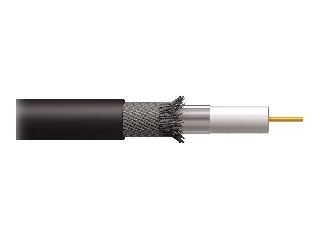 C2G RG6/U Dual Shield In Wall Coaxial Cable - Antenna cable - Black - 1000 ft - Bare wire to Bare wire 43062