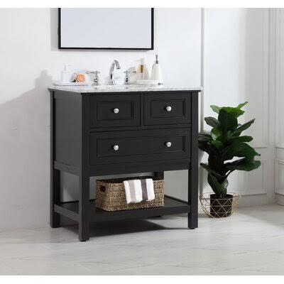 Trimble 30x22 Single Bathroom Vanity Set Base Finish: Black