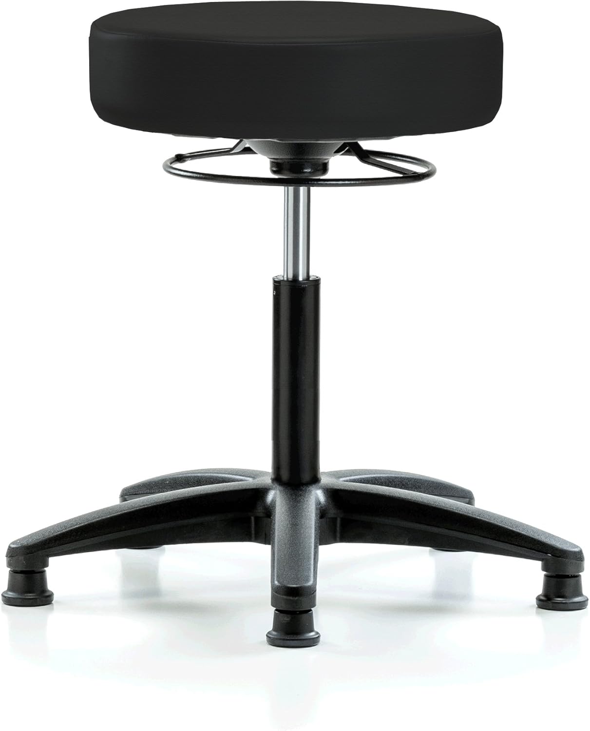 Perch 360 Degree Stationary Height Adjustable Massage Therapy Swivel Stool | Workbench Height 300-Pound Weight Capacity | 12 Year Warranty (Black Fabric)