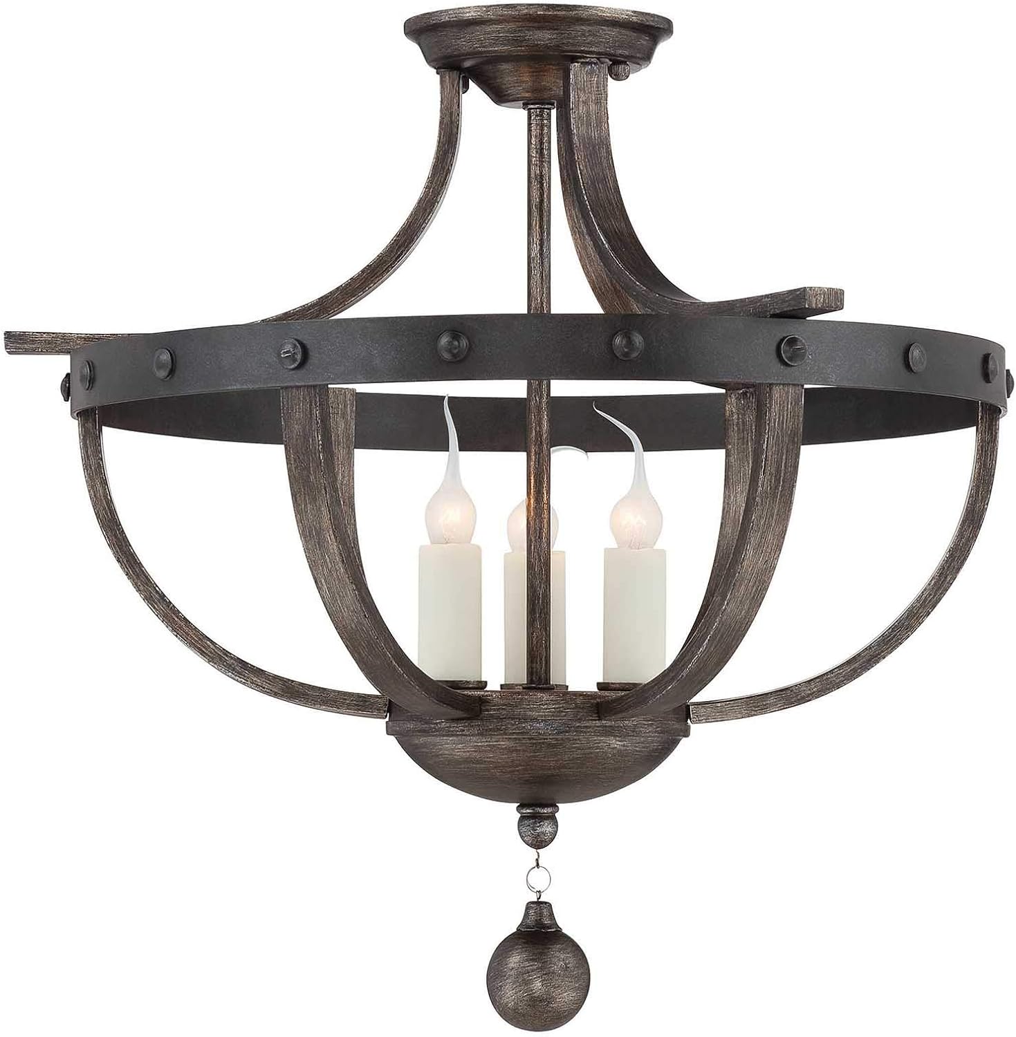 Savoy House 6-9540-3-196, Alsace 3-Light Semi-Flush, Reclaimed Wood