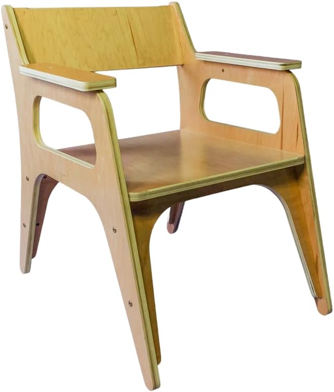 Kyzen Wooden Accent Chair - Great for a Living Room, Office, Den, or Playroom - Made in The USA with Sustainable Materials