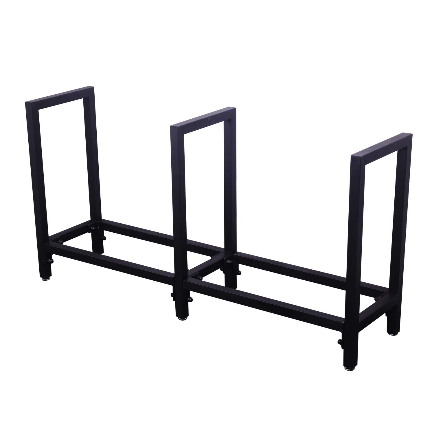 Ucared Firewood Racks Heavy Duty Log Rack 47 Inch Indoor/Outdoor Fire Wood Storage Black Steel Firewood Log Holder