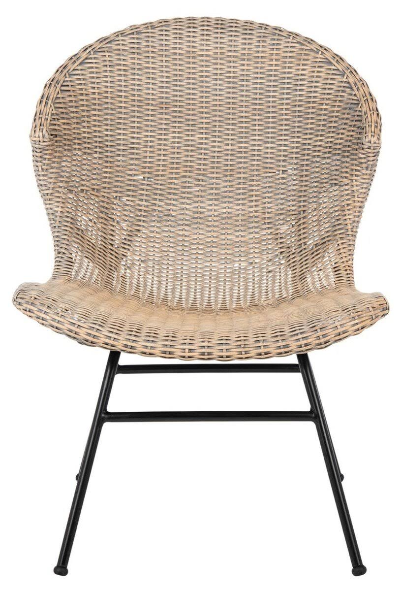 Safavieh Polina Rattan Accent Chair - Grey Wash / Black