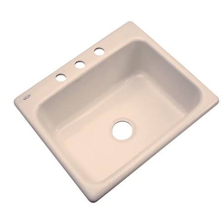 Solidcast 522307 Madison 25x22 L x 22x22 W Kitchen Sink Finish: Peach Bisque, Faucet Drillings: 3 Hole