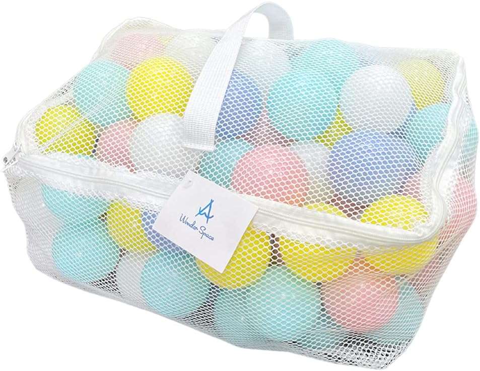 Wonder Space Soft Pit Balls, Chemical-Free Crush Proof Plastic Ocean Ball, BPA Free with No Smell, Safe for Toddler Ball Pit/ Kiddie Pool/ Indoor Baby Playpen Pack of 2