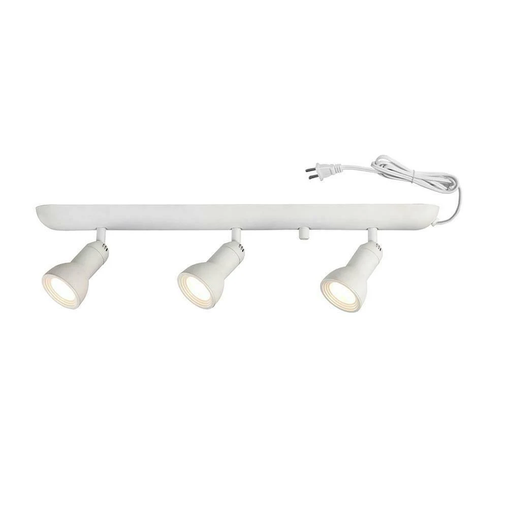 Hampton Bay 1.9 ft. 3-Light White LED Plug-In Track Lighting Kit Fixture 804349