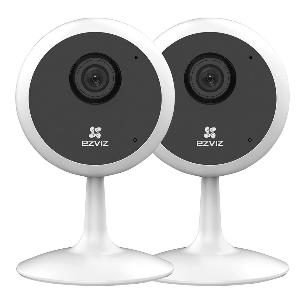 Ezviz 1080p Wired Indoor Bullet Wi-Fi Standard Security Camera (2-Pack), White