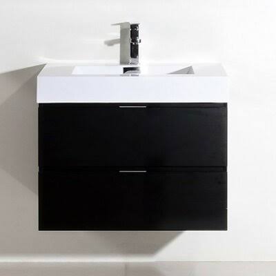 Tenafly 30 Single Wall Mounted Bathroom Vanity Set Wade Logan Base Finish: Black
