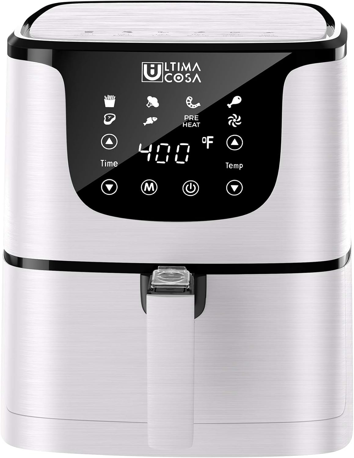 Ultima Cosa Air Fryer, 5.8QT Oil Free XL Electric Hot Air Fryers Oven, Programmable 9-in-1 Cooker with Preheat & Dryout,1700W … (5.8QT, White) Pack of 2