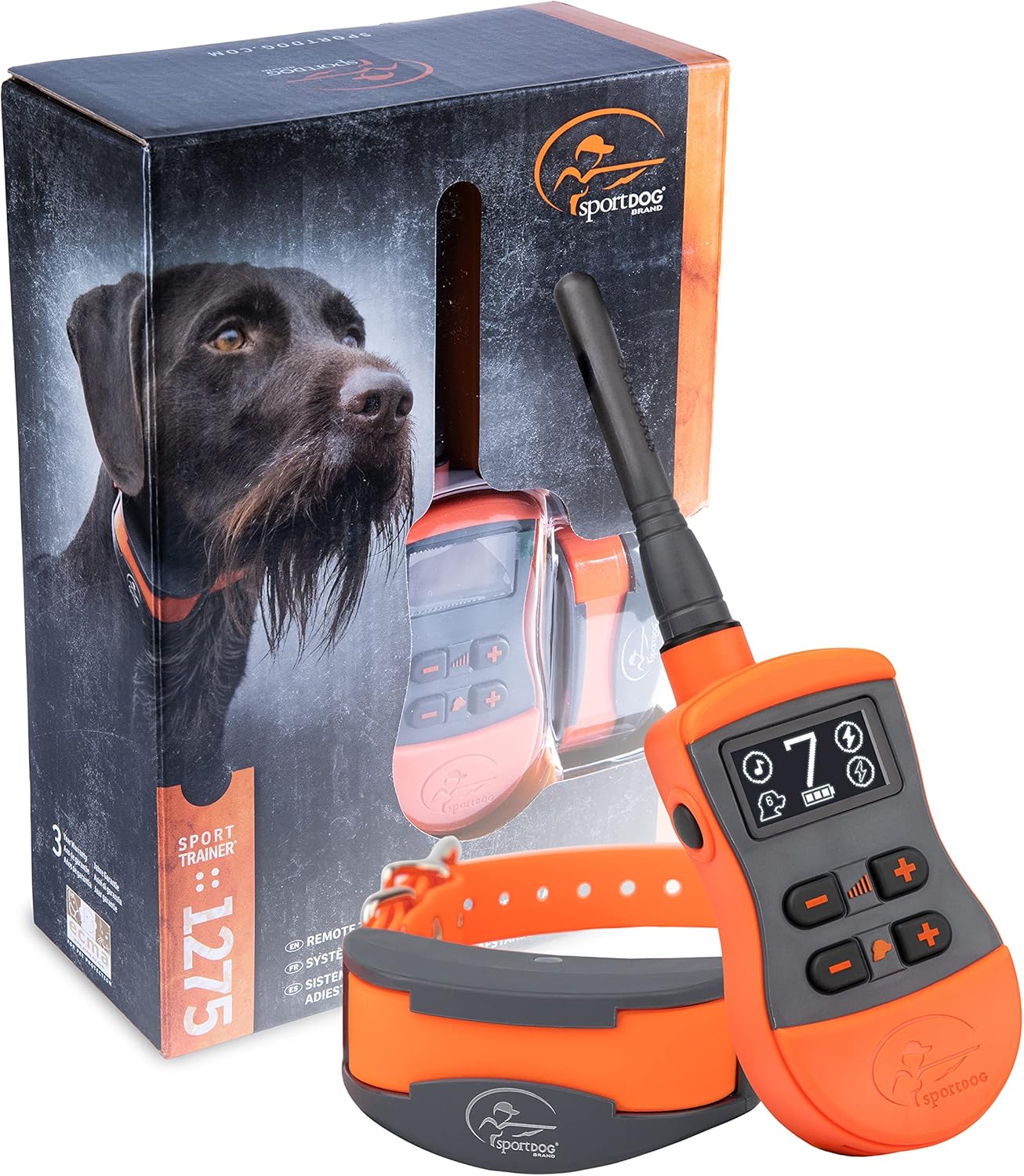 SportDOG Brand SportTrainer 1275 Remote Trainer - Bright, Easy to Read OLED Screen - 3/4 Mile Range - Waterproof, Rechargeable Dog Training Collar with Tone, Vibration, and Static, Black