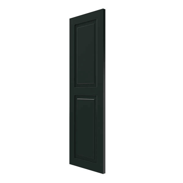 Ekena Millwork CWR12X031DGC 12x22W x 31x22H Exterior Composite Raised Panel Shutters (Per Pair), Black Forest Green