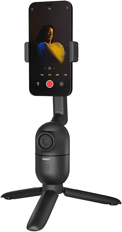OBSBOT Me AI-Powered Phone Mount, Auto-Tracking Phone Mount with Wide-Angle Sensing Camera, Content Creation Kit for Vlogging, Streaming and Video Calls
