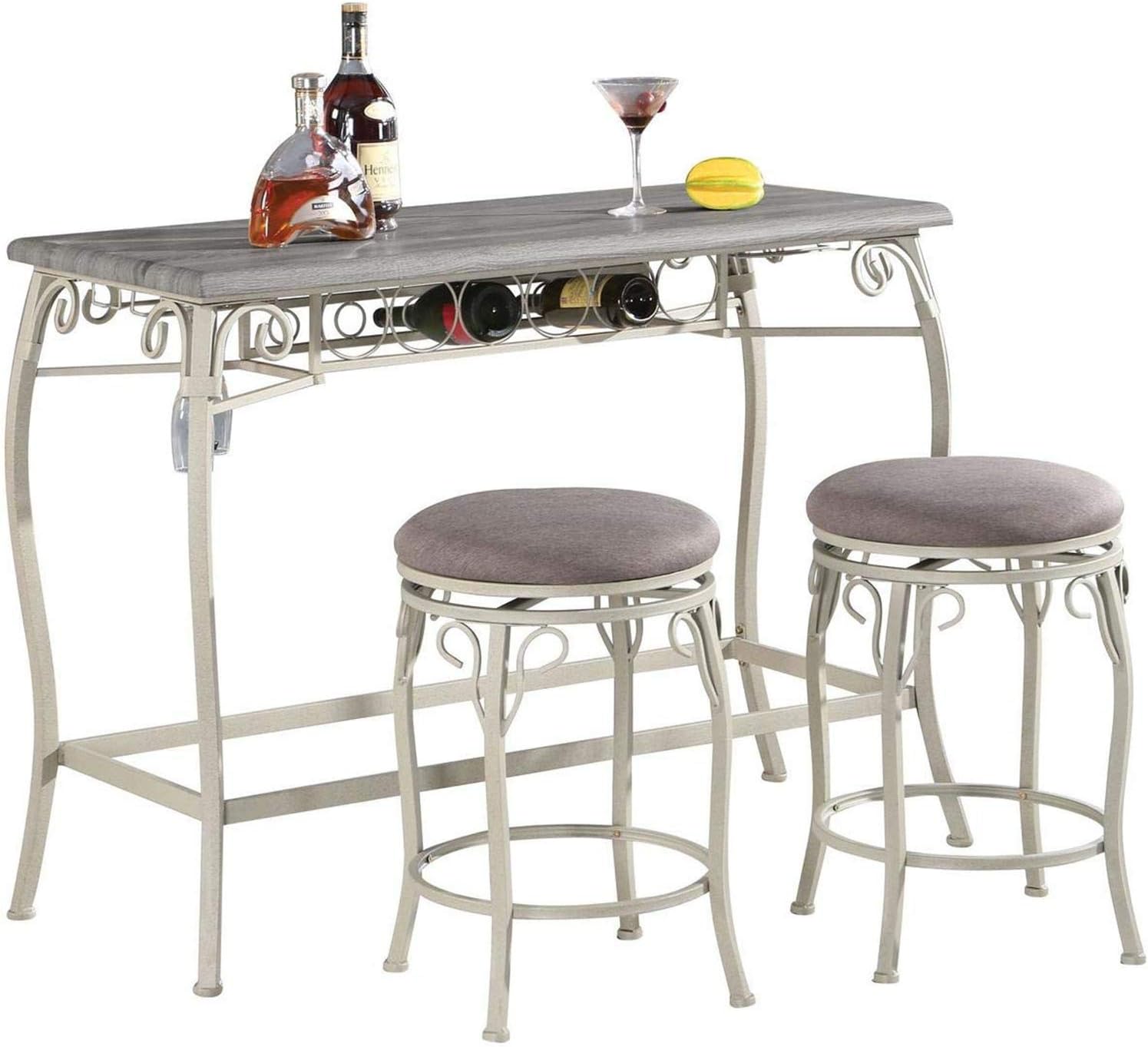 ACME Irmeda Oak Gray Counter Height Set 3 Piece