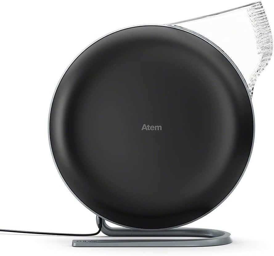 IQAir Atem [Fan & Air Purifier, up to 150 sq. ft. coverage], 3 Speed Cooling, Whisper Quiet, App Enabled, 360 Rotation, for Desk, Dorm, Office, Nursery, Small Space (Black)