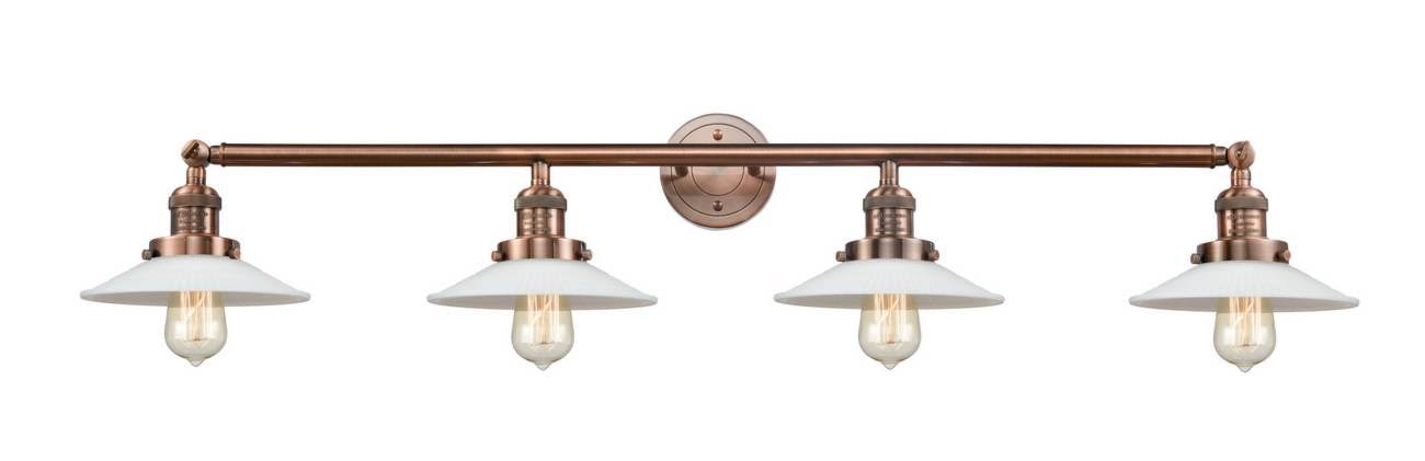 Innovations 215-ac-s-g1-led Antique Copper Halophane 4 Light Bath Vanity Light