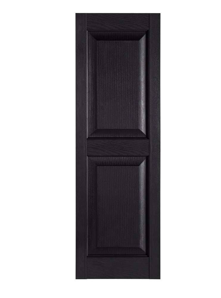 Perfect Shutters IR521535002 Premier Raised Panel Exterior Decorative Shutters Black - 15 x 35 in.