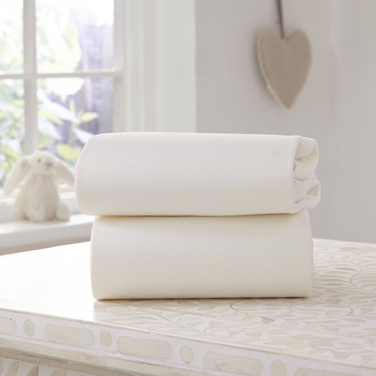 Clair de Lune Fitted Moses Basket Sheets (Pack of 2) 30 x 74