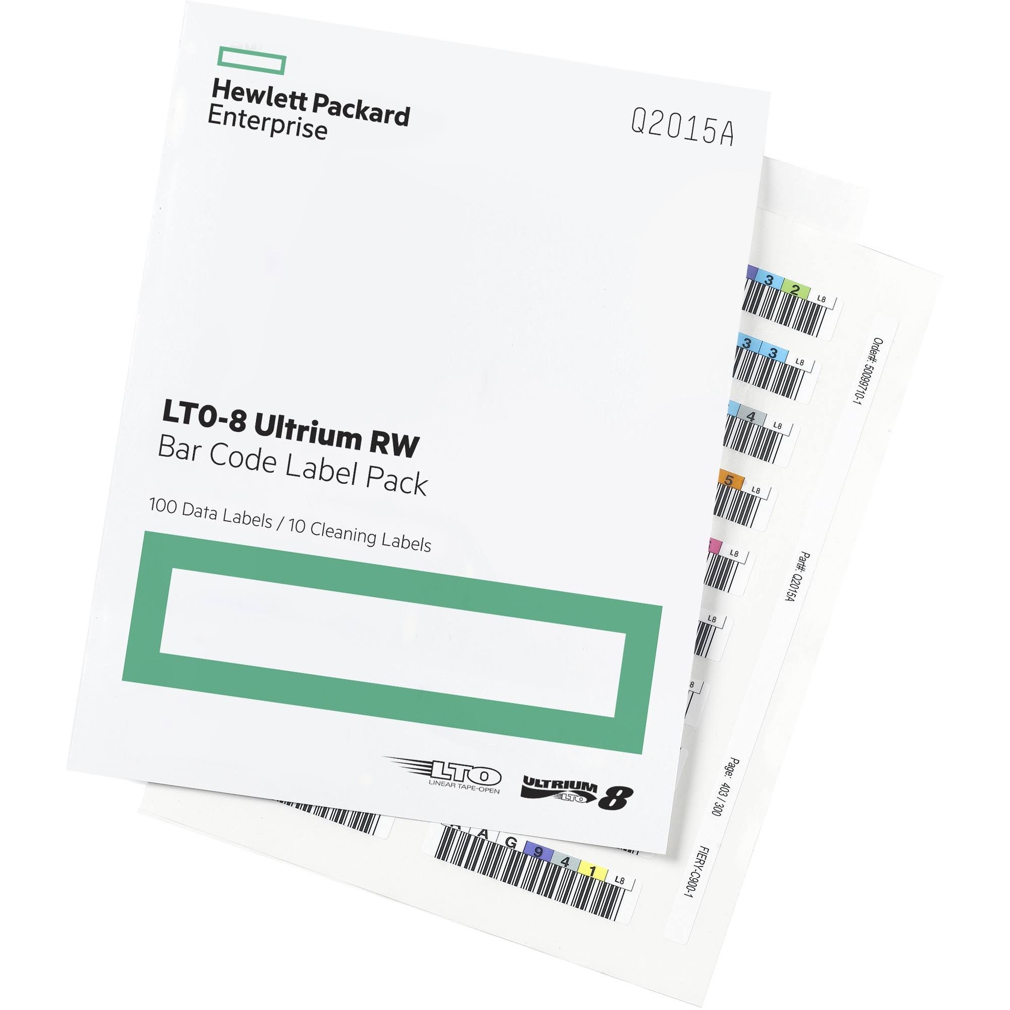 HPE LTO-8 Ultrium RW Bar Code Label Pack Barcode labels