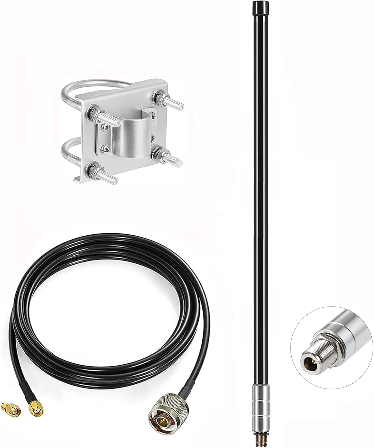 Waterproof 8dBi Long Range Cellular LoRa Gateway Antenna Glass Fiber LoRa 915MHz Antenna with 5M/16.4FT Cable for Helium Hotspot RAK Nebra Bobcat 300 SenseCAP M1 SyncroB.it ，Eifagur Pack of 2