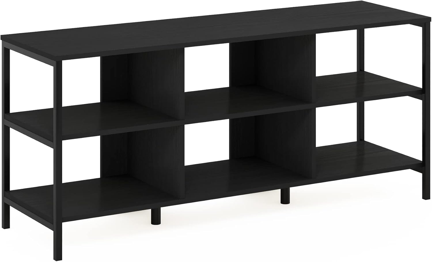 Furinno Camnus Modern Living Entertainment Center Stand for TVs up to 60 Inch, Americano/Black