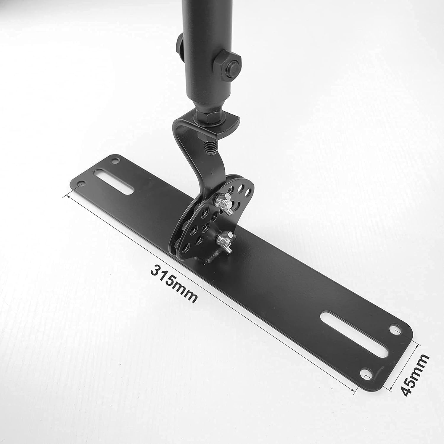 BIGalleons SPS-600L Drop Ceiling Speaker Mount, Long Pole Extendable Length 55-120cm, 360° Rotatable, Adjustable Speaker Mount Bracket Tilt 180°, Capacity 100 Lbs Black 2 Packs (Large Plate) Pack of 2