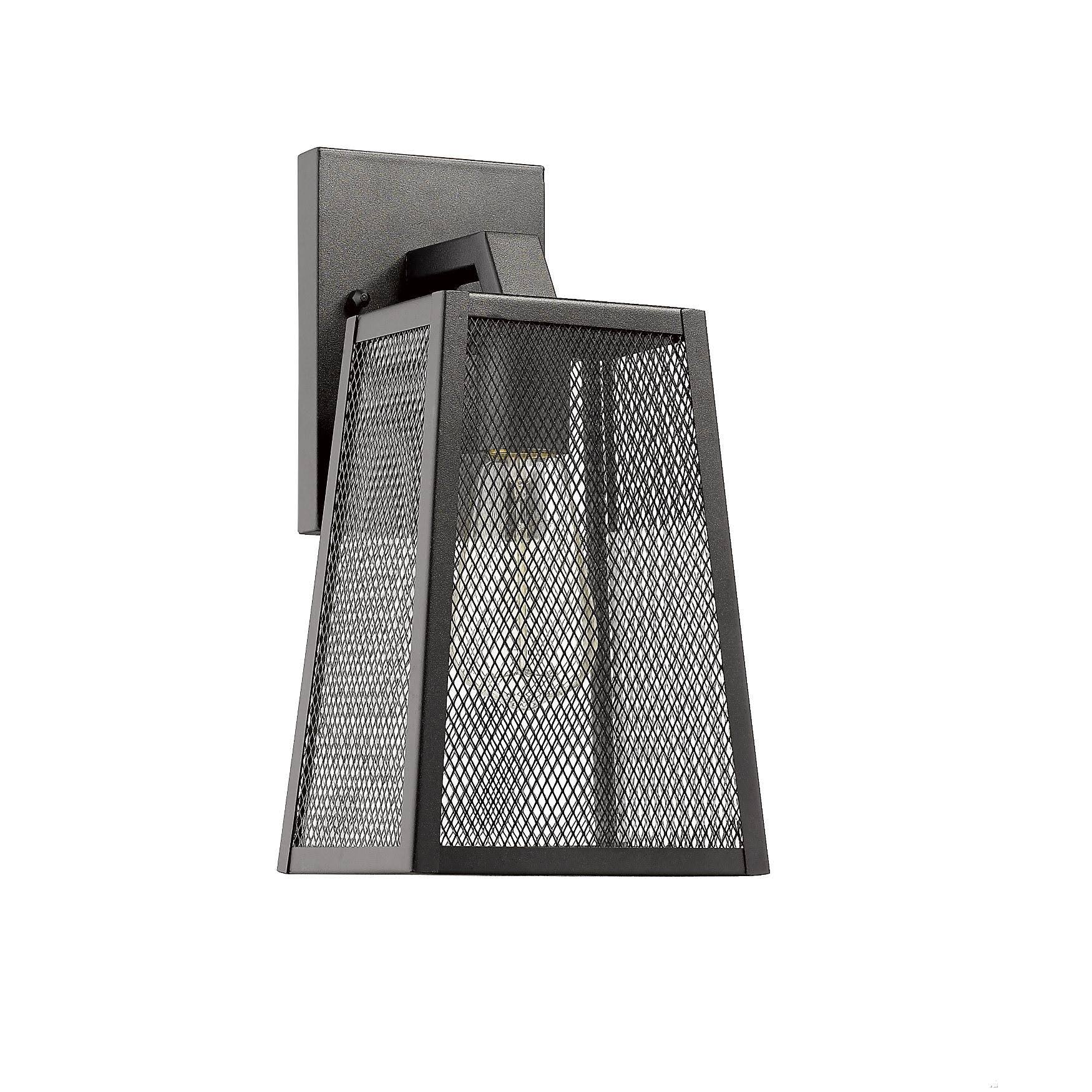 Chloe Lighting Emerson Industrial 1 Light Textured Black Outdoor Wall Sconce 12 inch Tall
