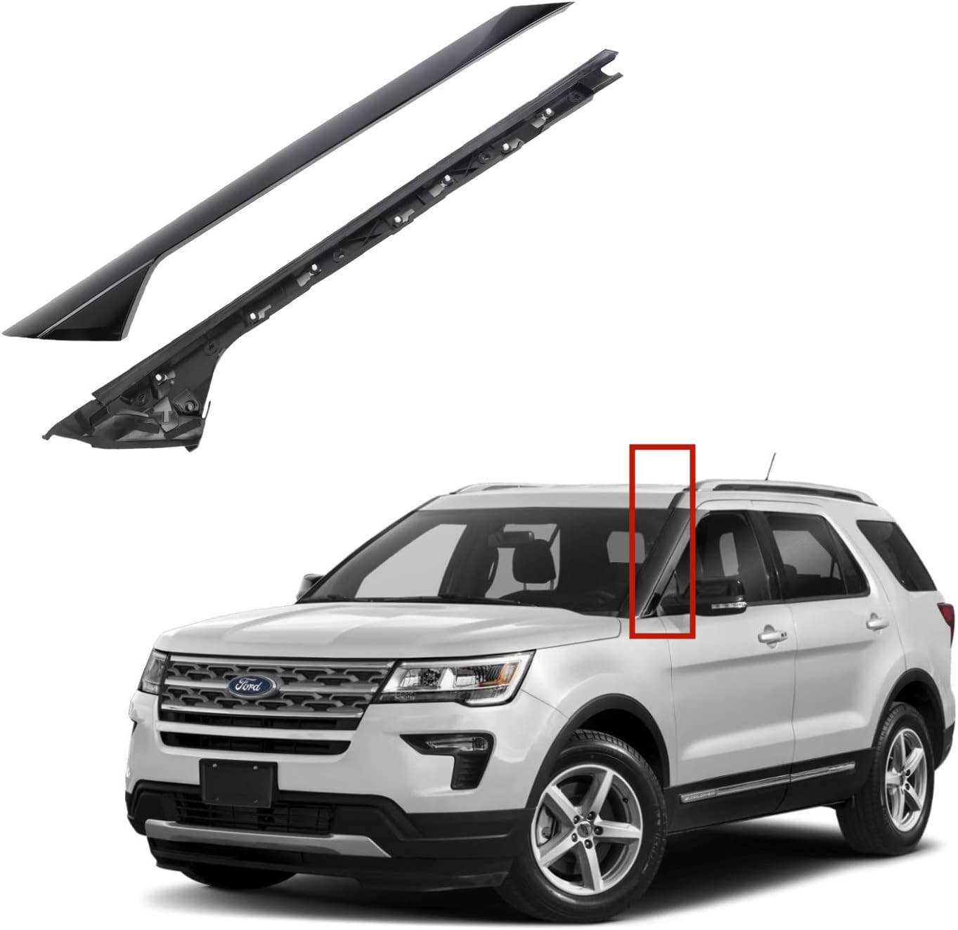 SONTIAN Windshield Outer A-Pillar Trim Molding Right Outer + Right Inner for 2011-2018 F0RD Explorer Windshield Molding Replaces 926-451 ‎BB5Z-7803136-AB; BB5Z7803136AA; BB5Z7803136BA; BB5Z7803144AA